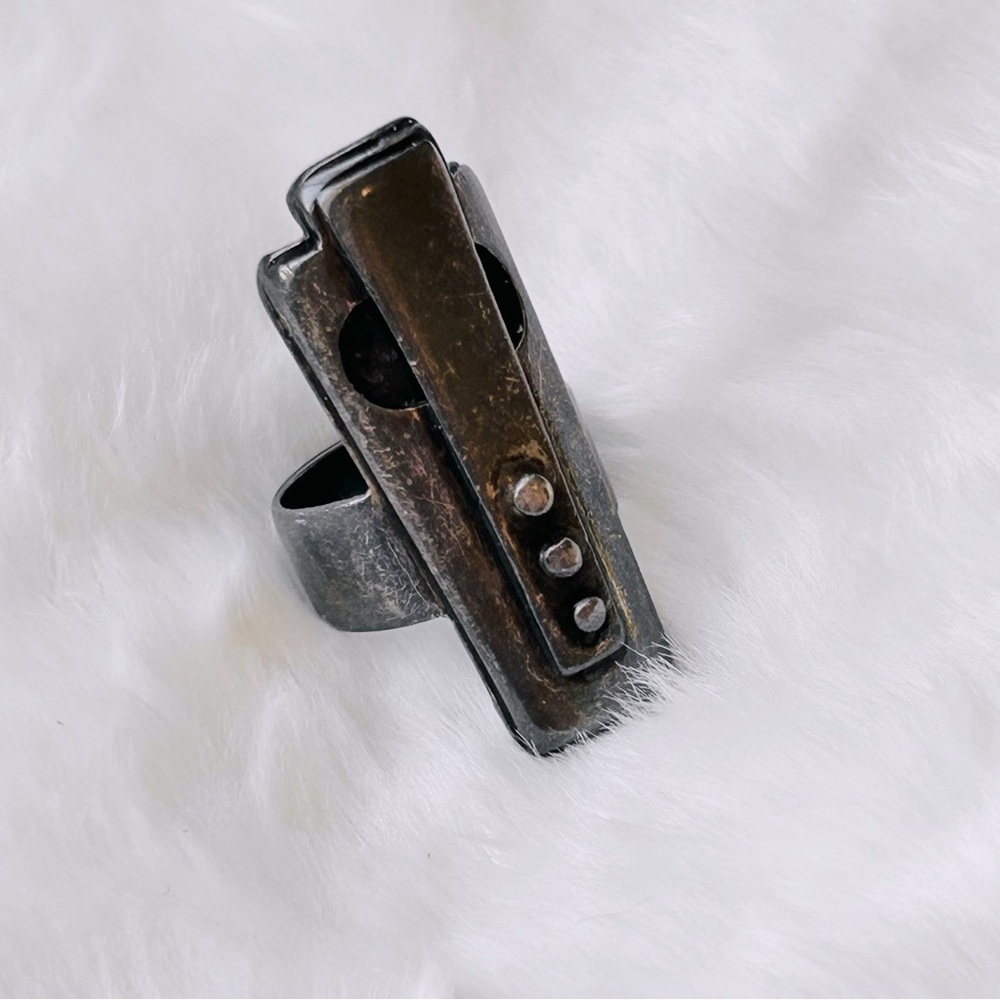 VINTAGE Modernist Mixed Metal Ring